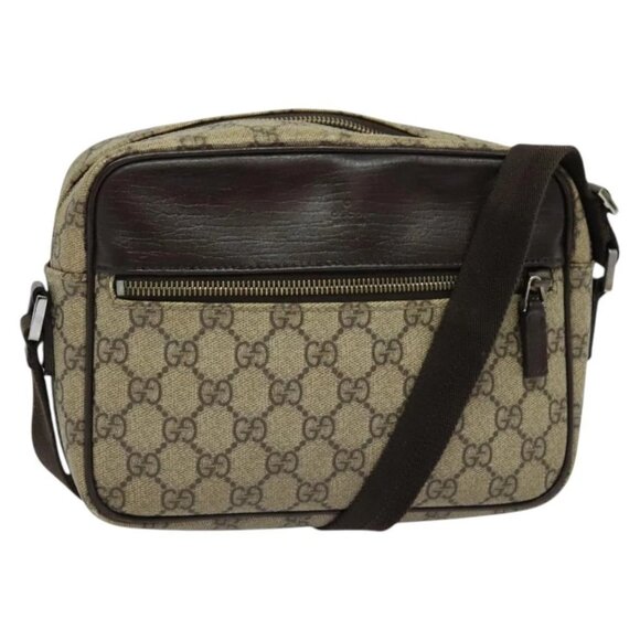 GUCCI GG Supreme Shoulder Bag PVC Beige Gold - Picture 1 of 16